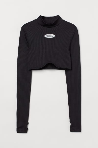 Long-sleeved cropped top | H&M (UK, MY, IN, SG, PH, TW, HK)