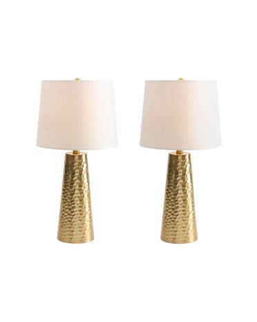 Set Of 2 Hammered Cone Lamps | TJ Maxx