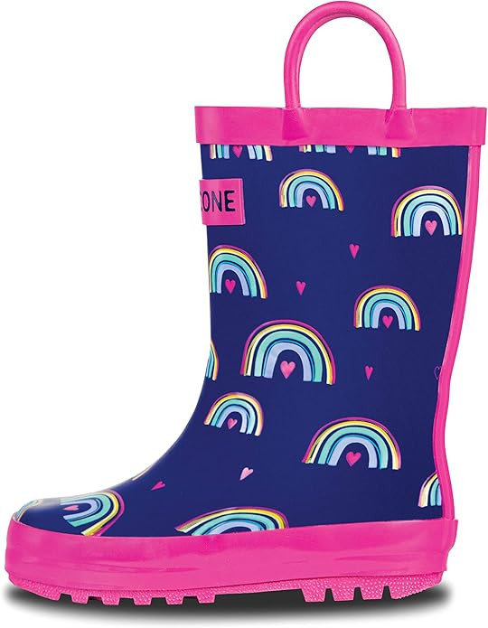 Lone Cone Rain Boots with Easy-On Handles in Fun Patterns for Toddlers and Kids | Amazon (US)