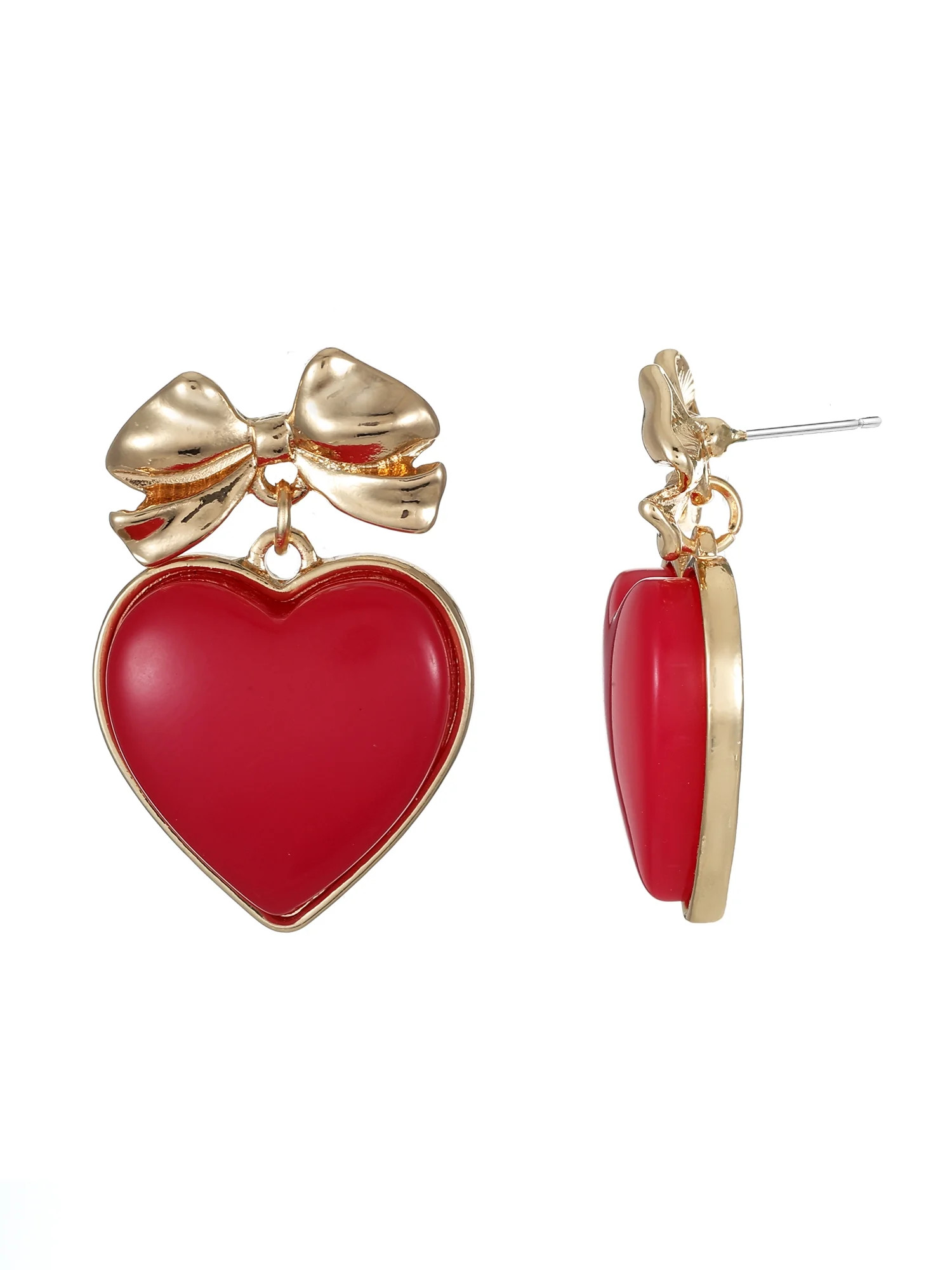 Way to Celebrate Valentine's Day Heart and Bow Earrings, 1 Pair | Walmart (US)