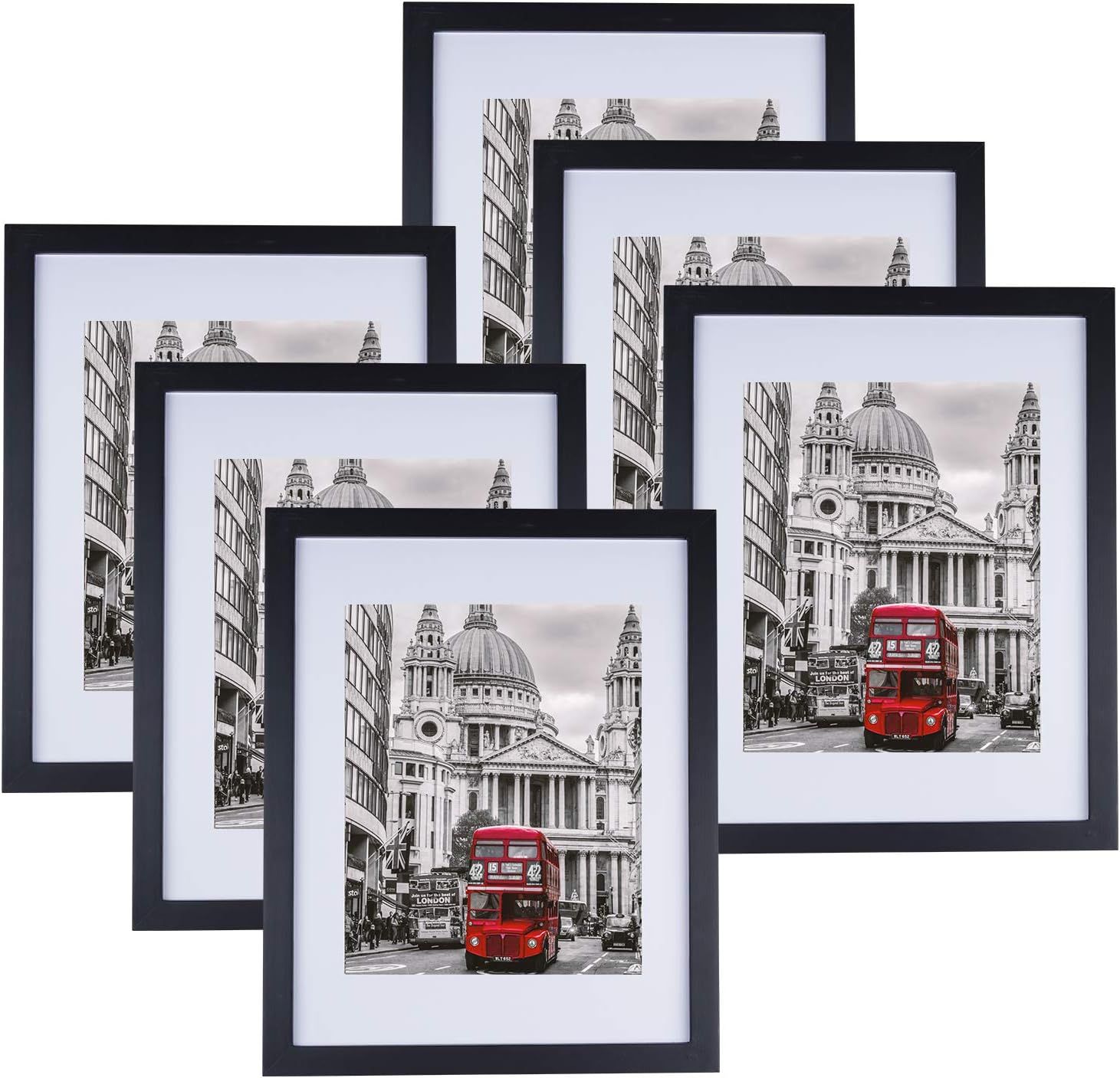 Picture Frame Set of 6, 11x14 Photo Frame with Mat and Pictures for Tabletop Display and Wall Han... | Amazon (US)