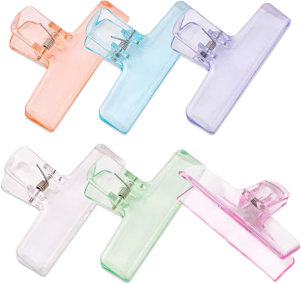 6 Pack Cute Chip Clip Transparent Seal Clips - Acrylic Air Tight Sealing for Kitchen Storage, Cle... | Amazon (US)