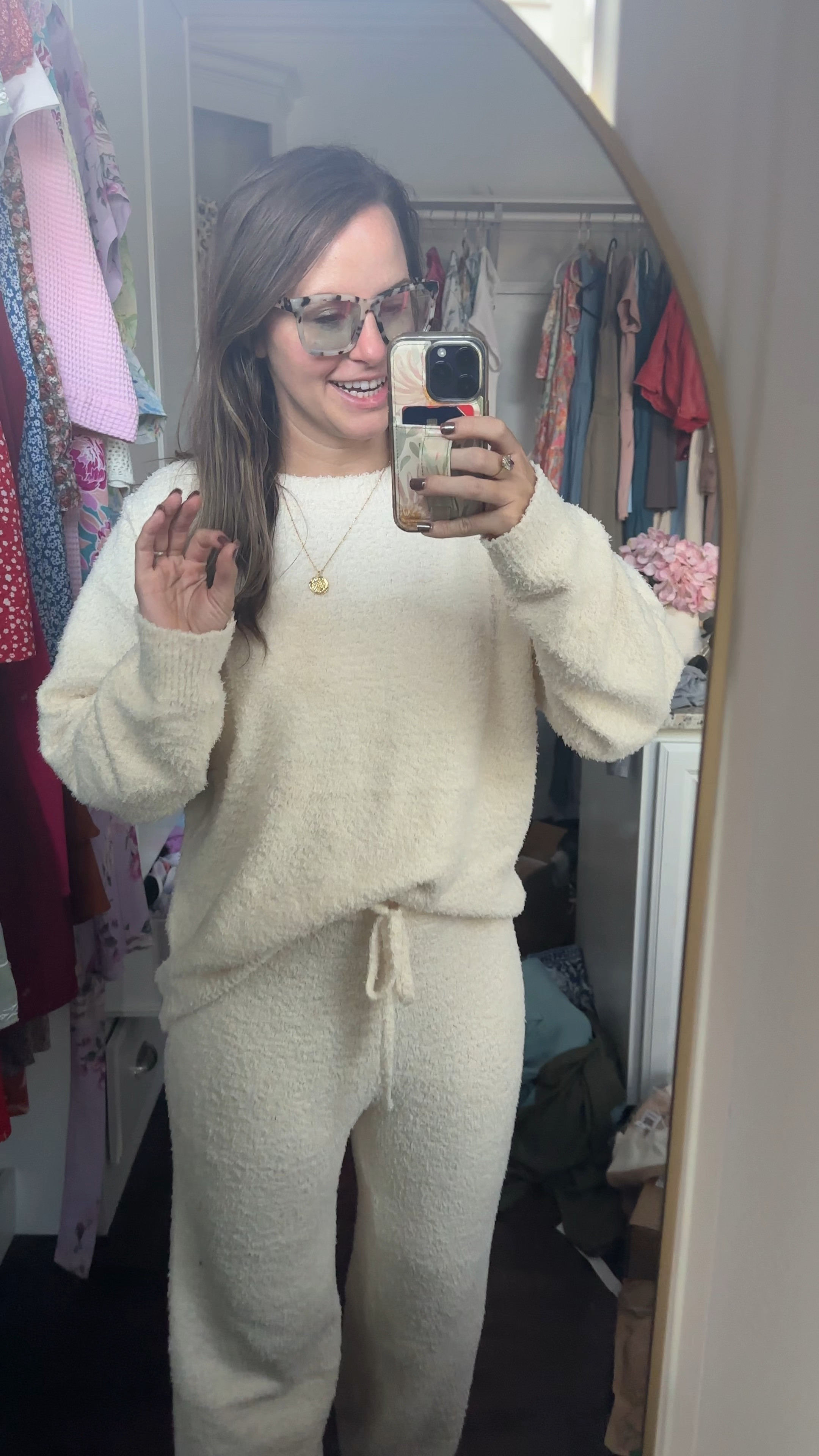 Prime day deals day 2!! This set is like wearing a barefoot dreams blanket around all day!!!! It’s literally the best! So soft, fuzzy and comfortable. Drawstring /stretchy waist and sweater top. Wearing size M. 

Mom style, mom uniform, millennial style, fuzzy pajamas, lounge clothes, comfy casual clothes, pajamas, barefoot dreams lounge set, fuzzy fleece pjs  @dorothypro

#LTKVideo #LTKSeasonal #LTKxPrimeDay