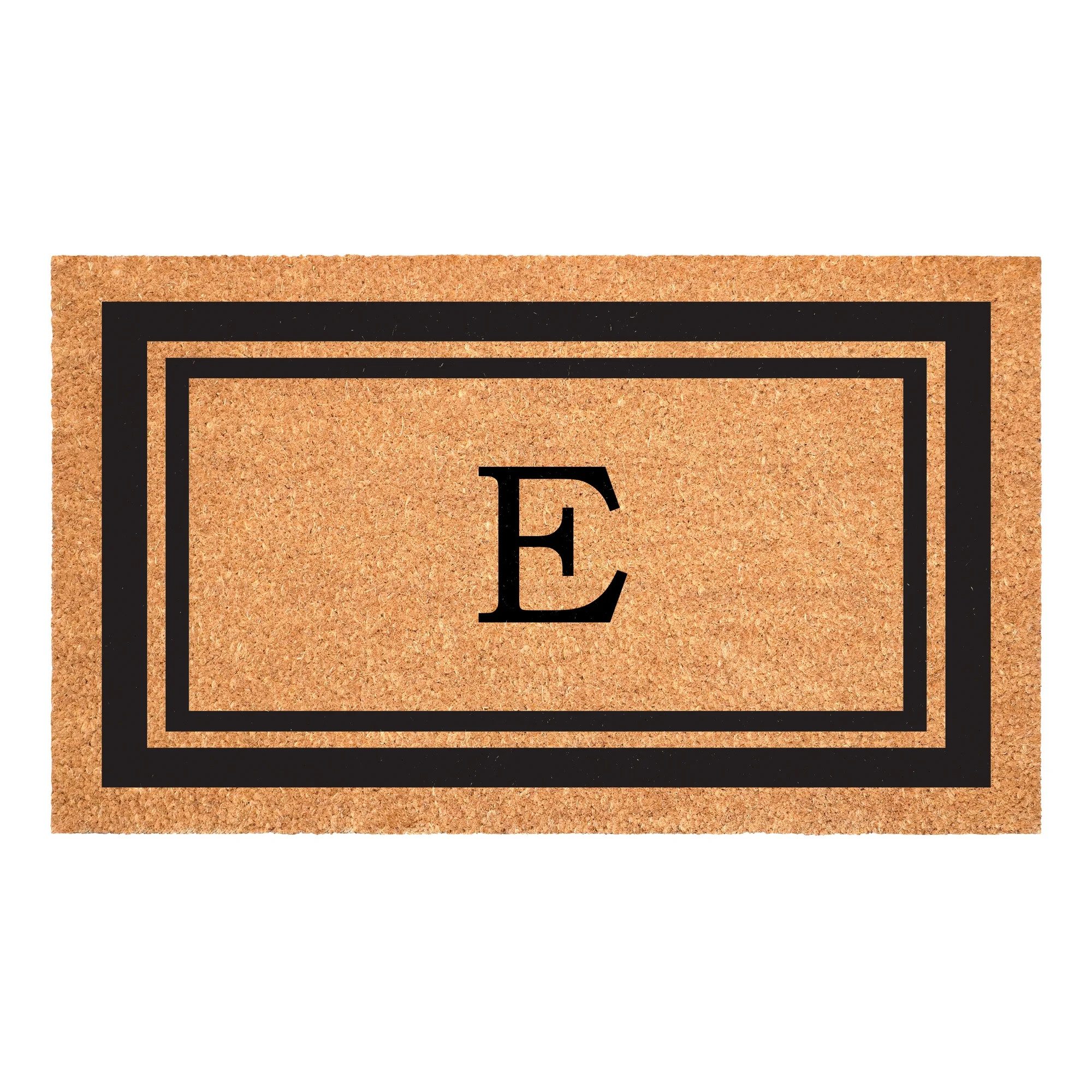 Black Border Monogram Doormat (Letter E) | Walmart (US)