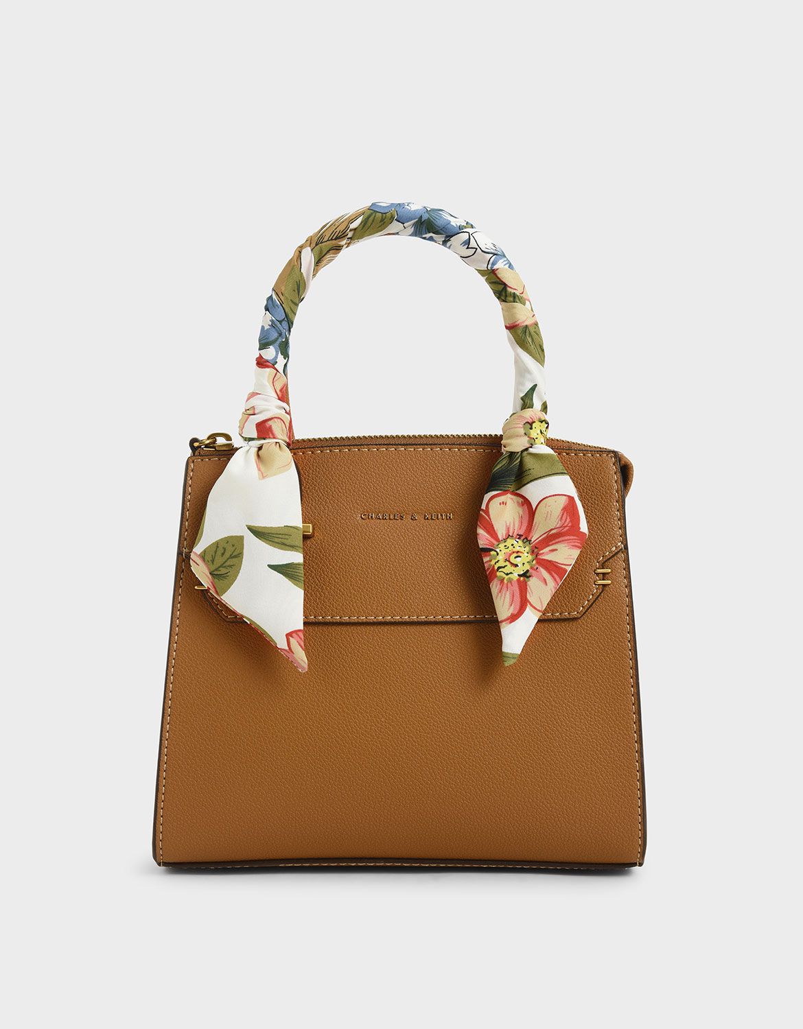 Scarf-Wrapped Top Handle Bag
- Camel | CHARLES & KEITH (US)