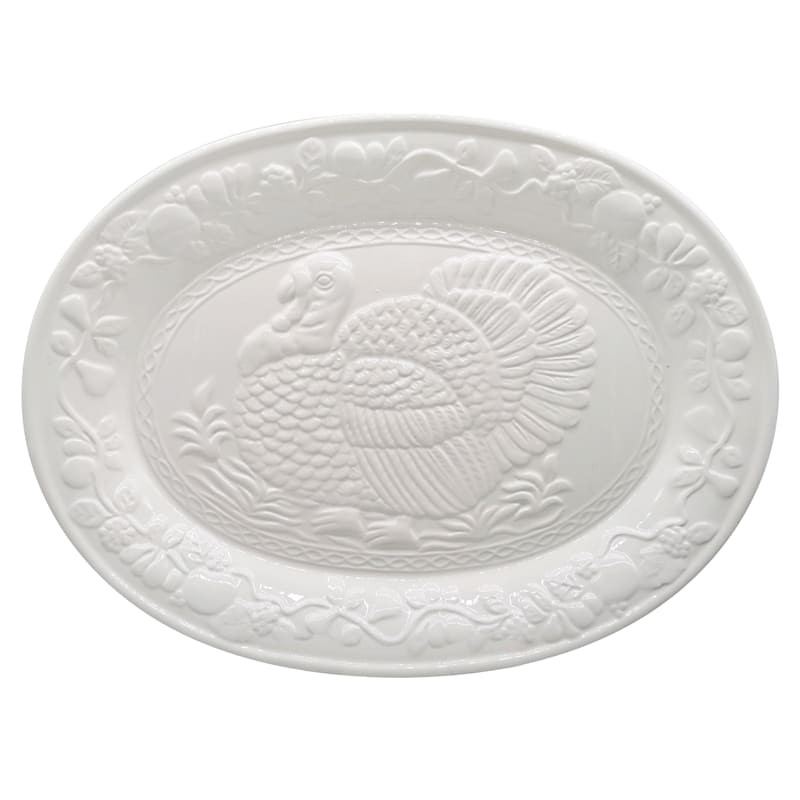 Oval Turkey Embossed Serving Platter | At Home