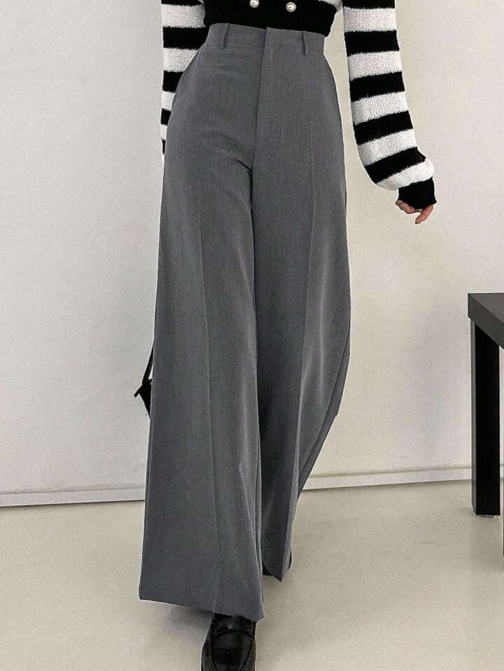 DAZY Kpop Solid Wide Leg Pants | SHEIN