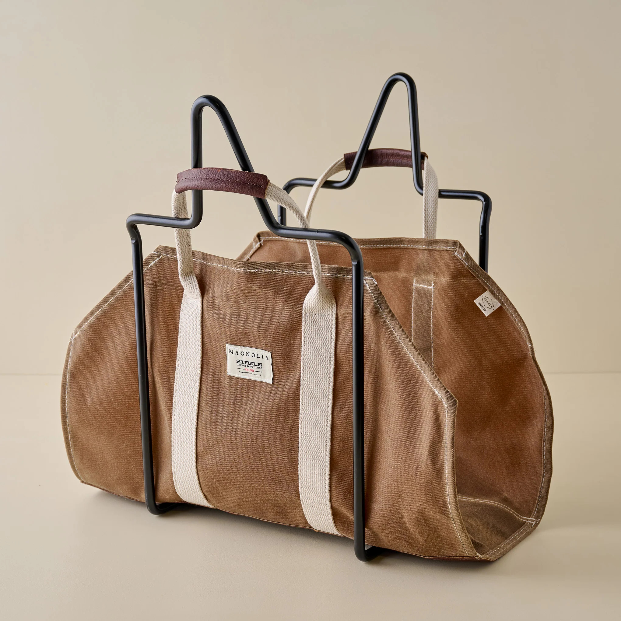 Magnolia Waxed Canvas Log Holder + Frame | Magnolia