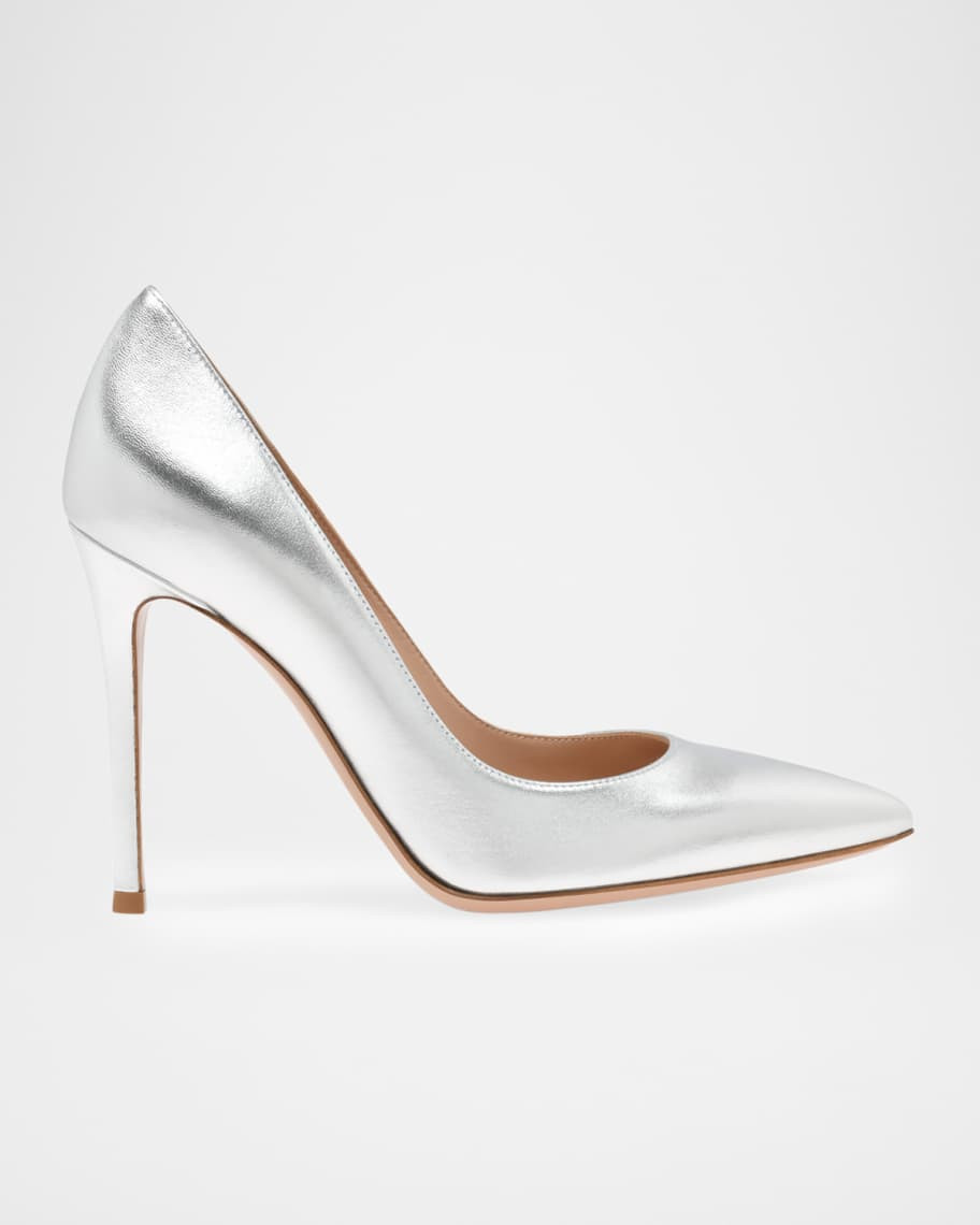 105mm Gianvito Metallic Leather Pumps | Neiman Marcus