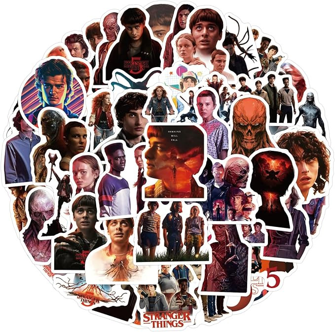 60pcs Stranger Things 5 Stickers for Kids Teens Girls Adult, Waterproof Vinyl Movie Decal for Wat... | Amazon (US)