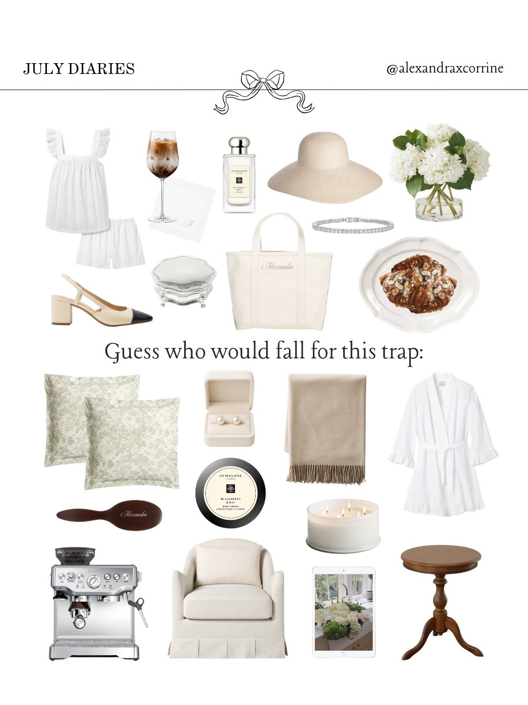 Guess who would fall for this trap… it’s me ☕️🌳🧺

#nancymeyersaesthetic #marthastewartliving #summeraesthetic #moodboardaesthetic #pinterestinspo 

[ Nancy Meyers summer aesthetic, Martha Stewart living, chic classic summer mood board, summer homebody lifestyle, Pinterest mood board aesthetic ]

#LTKSeasonal #LTKHome