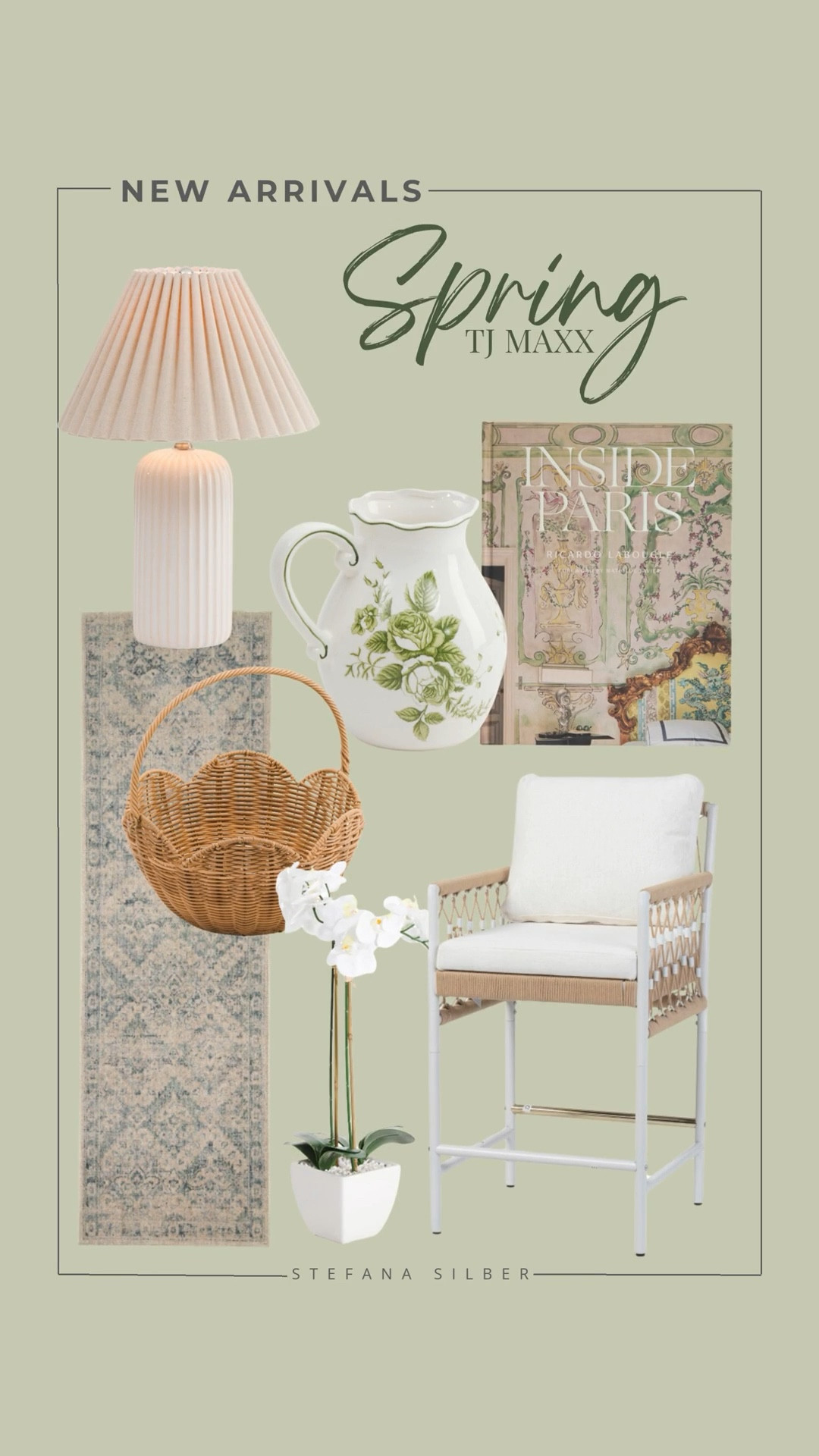 New Spring arrivals at TJ Maxx! 

Spring home decor, green and white, spring colors, flowers, counter stool, rug, affordable decor

#LTKActive #LTKSeasonal #LTKStyleTip