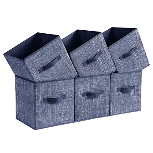 SONGMICS Storage Cubes, 11-Inch Non-Woven Fabric Bins with Double Handles, Set of 6, Closet Organ... | Amazon (US)