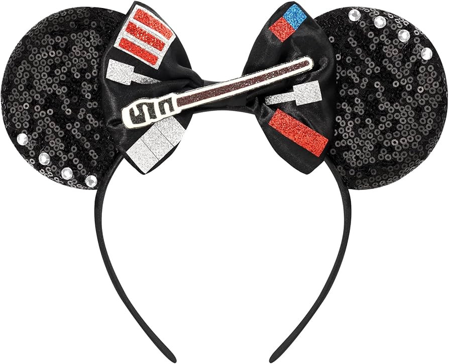 UNSPAZ Mouse Ears Headband, Dark Lord Star Ears for Women Kids, Sequin Headband Park Ears Trips P... | Amazon (US)