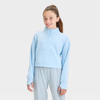 Girls' Airy Sleek 1/2 Zip Pullover Sweatshirt - All In Motion™ | Target