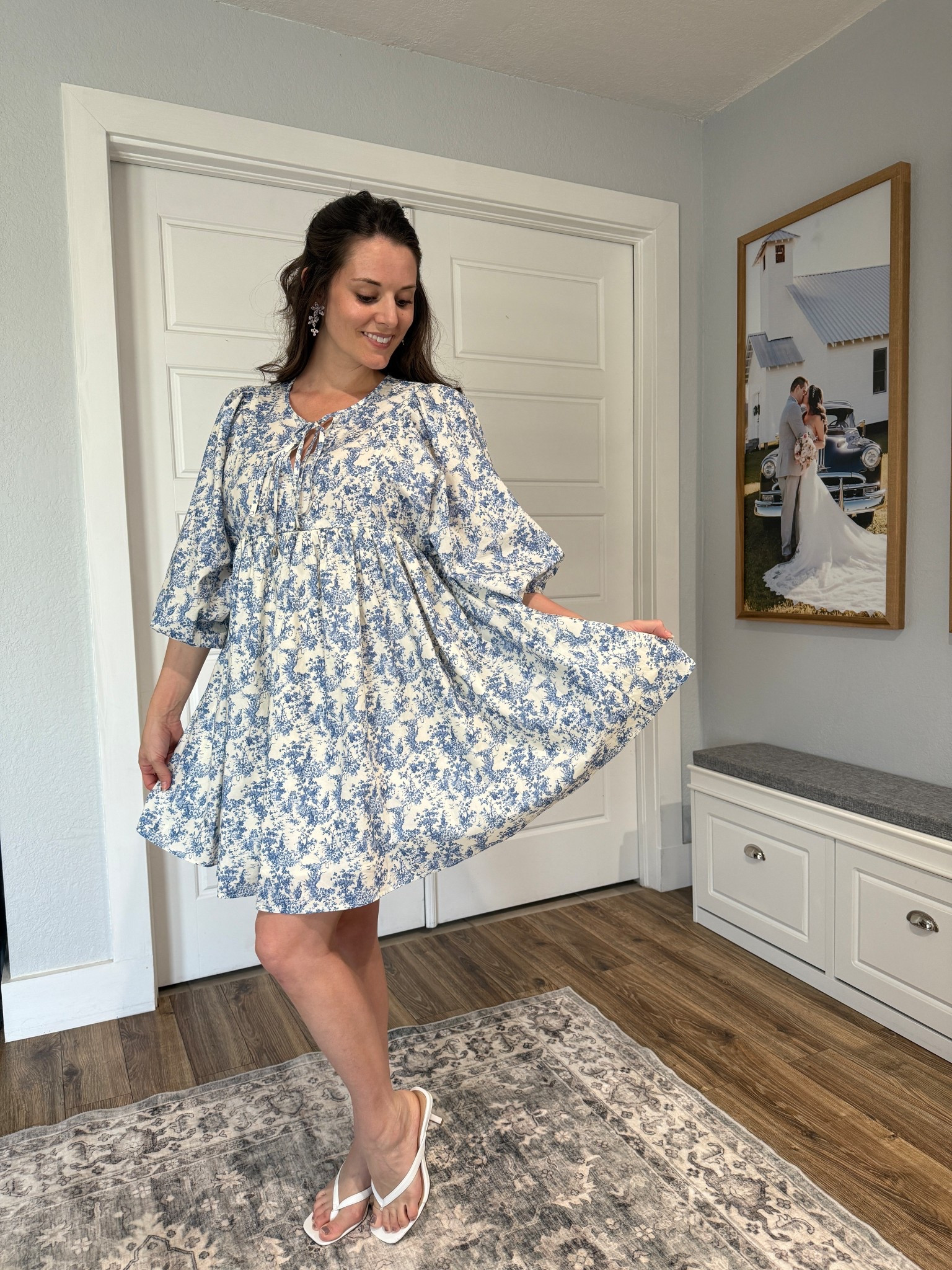 Another beautiful nursing dress from shop the mint! 
The sweet moments nursing collection💙
I am 5’3 34DDD chest
Wearing a small. 
The nursing seam opens along the bustline and is perfectly hidden. 
The sleeves have an elastic band so you can either pull them up for a puff sleeve or leave them down. 
Their dresses are lined🙌
The perfect dress to feel like yourself postpartum and so functional at the same time. 

#LTKStyleTip #LTKBump #LTKWedding