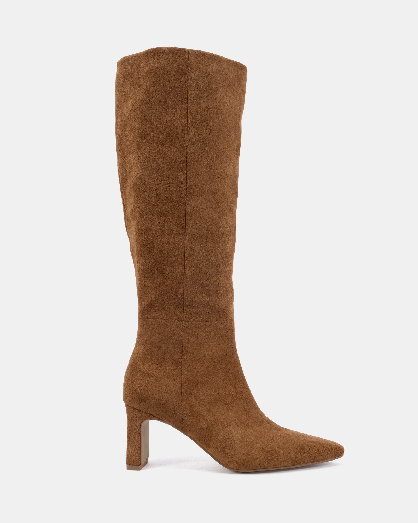 OKORO Caramel Suede Heeled Boots | Novo Shoes