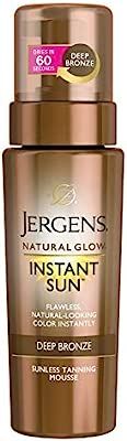 Jergens Natural Glow Instant Sun Body Mousse, Deep Bronze Tan, 6 Ounce Sunless Self-tanner, for a... | Amazon (US)