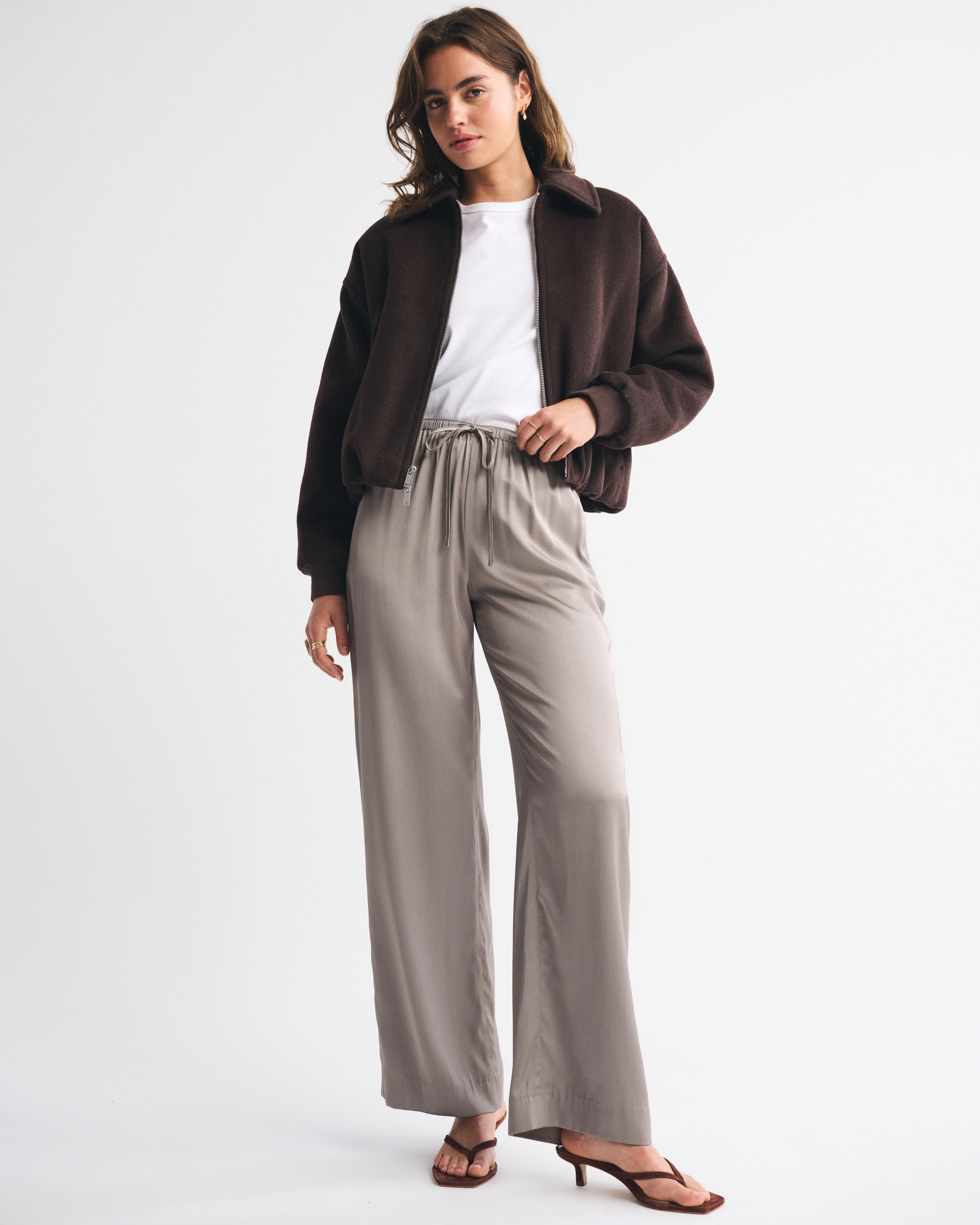Satin Pull-On Pant | Abercrombie & Fitch (US)