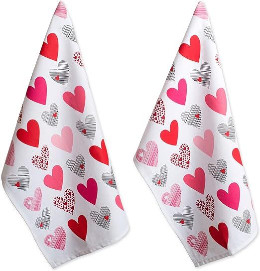 DII Valentine's Day Collection Kitchen, Dishtowel Set, Hearts Collage 2 Piece | Amazon (US)