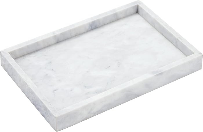 12 x 8 inch Real Natural Marble Vanity Tray, Genuine Marble Storage Tray for Cosmetics/Jewelry, N... | Amazon (US)