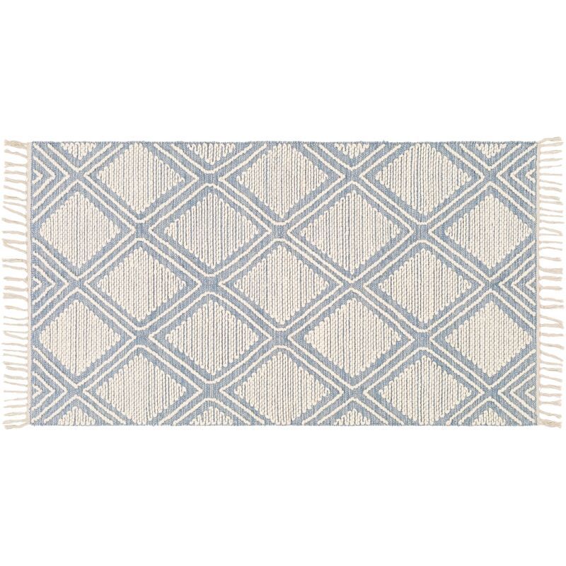 Beth Handwoven Rug, Denim/Cream | One Kings Lane