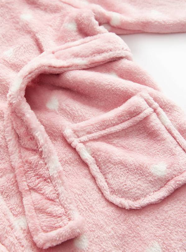 Pink Heart Print Dressing Gown Up to 1 mth | Tu Clothing