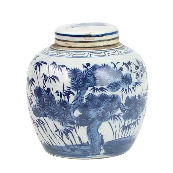 Blue And White Mini Jar Pine Tree | Bed Bath & Beyond