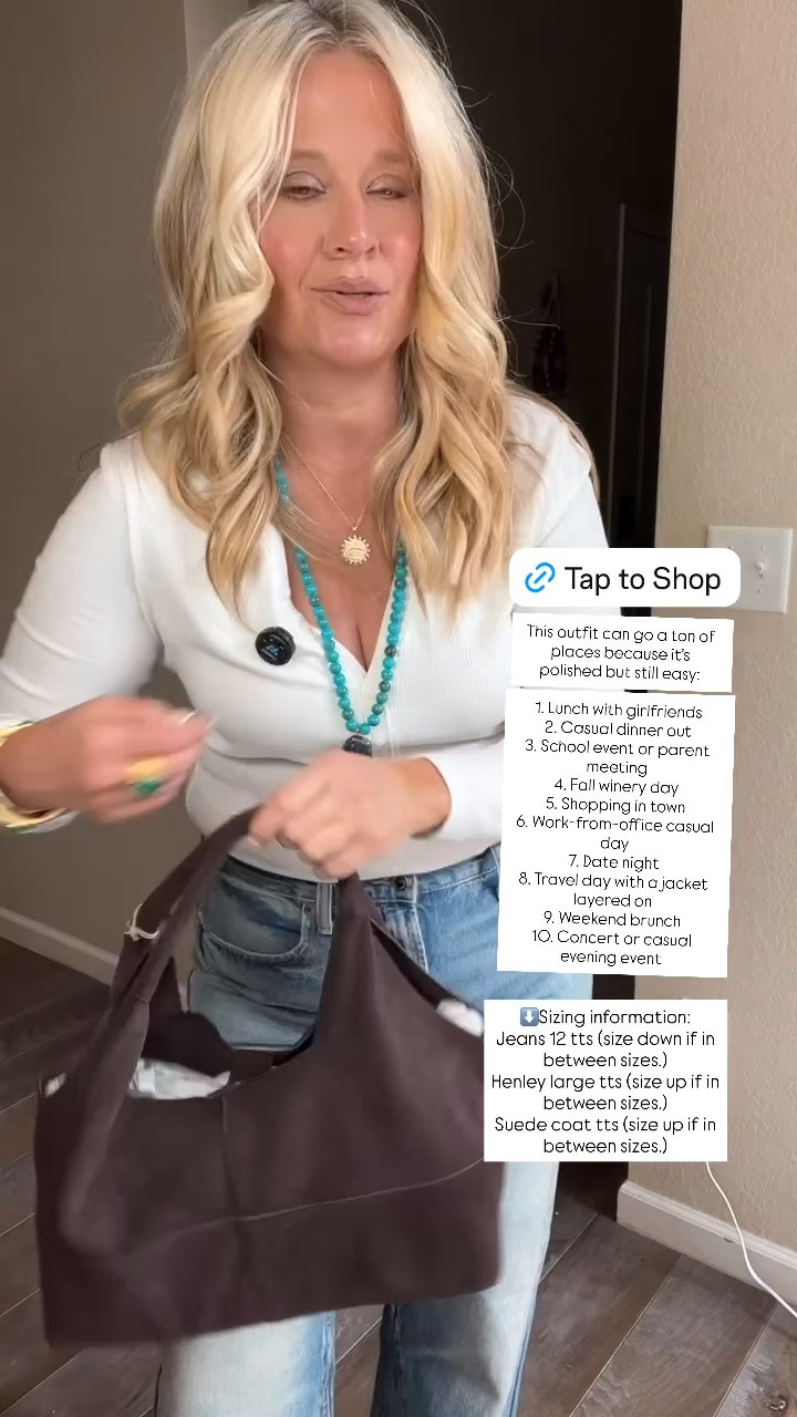 ✨Tap the bell, save and ❤️ start here over 40 fashion, midlife style, midsize fashion and luxury looks for less.  


⬇️Sizing information:
Henley large (size up if in between sizes.)
Jeans 12 (size down if in between sizes.) 

We wear the clothes. The clothes don’t wear us.

That’s the part I wish more women heard.

When an outfit makes us feel heavier, wider, shorter, or just not like ourselves, our first instinct is often to blame our body.

But clothes have structure. They create lines, proportion, shape and balance. And when those things are off, the whole outfit can feel off.

That doesn’t mean there’s something wrong with us.

It means we can change the clothes.

That’s why I created Outfit Physics™. To help us use LIFT • SKIM • BALANCE so our clothes work for us, not against us.

We do not need to earn the right to feel good getting dressed.

We can start now. In the body we have today. 

👑 Helping you look good, feel good.-Lindsey Denver   Check back daily for belly-friendly style, confidence, and Outfit Physics™.

#LTKOver40 #LTKMidsize #LTKPlusSize

Comment SHOP below to receive a DM with the link to this post on my LTK ⬇ https://liketk.it/6oPlJ

Comment SHOP below to receive a DM with the link to this post on my LTK ⬇ https://liketk.it/6oPqi