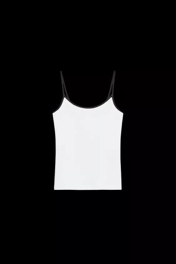 CONTRAST STRAP VEST TOP | Zara UK