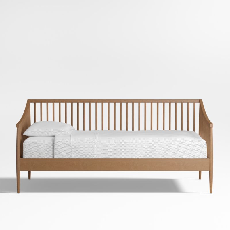 Hampshire Natural Brown Wood Spindle Kids Daybed + Reviews | Crate & Kids | Crate & Barrel