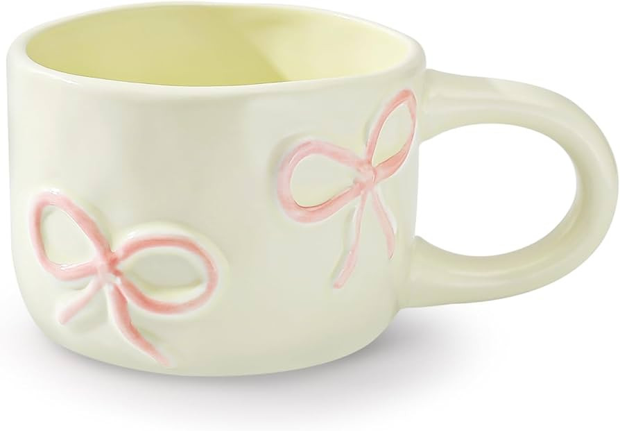Koythin Coquette Bow Ceramic Coffee Mug, Funky Novelty Cup for Tea Milk Latte Cocoa, 8.5oz /250ml... | Amazon (US)