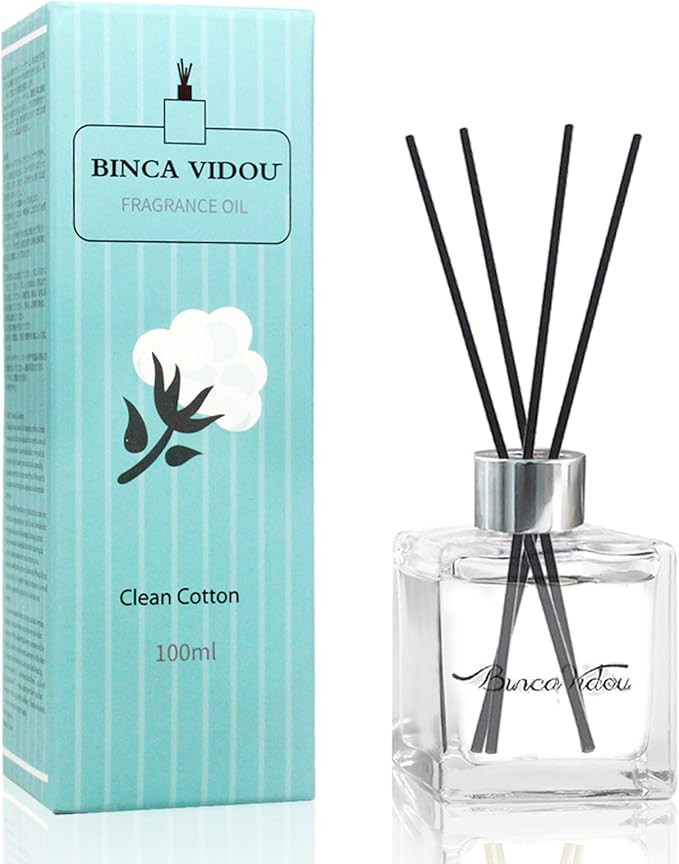 binca vidou Reed Diffsuer Cotton 100ml/3.4 Fl Oz - Home Scented Reed Diffuser Set - Last 50 Days ... | Amazon (US)