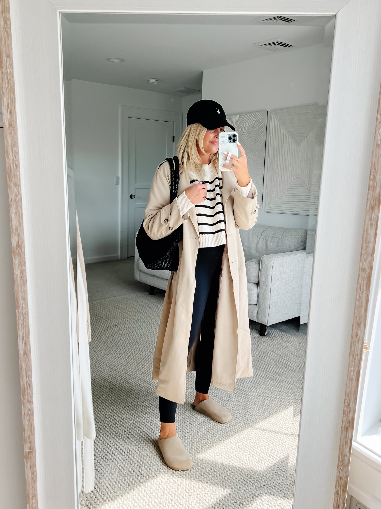 Trench coat leggings outfit idea | free people crop sweater | tan clogs |  fall outfit idea 

#LTKstyletip