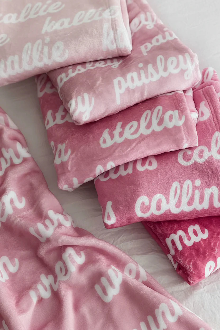 Perfectly Pink Personalized Color Blanket | Caden Lane
