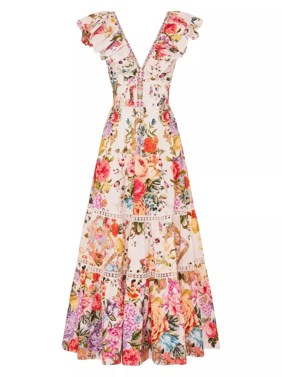 Floral Tiered Fit & Flare Dress | Saks Fifth Avenue