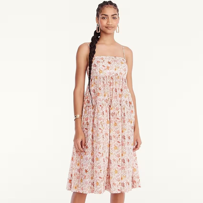 Tiered organic cotton dress in Liberty® Garden of Life print | J.Crew US