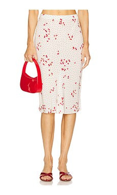 L'Academie by Marianna Hallie Midi Skirt in Suki Cherry Abstract from www.revolveclothing.com | Revolve Clothing (Global)