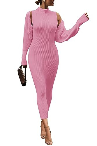 PRETTYGARDEN Womens Fall 2 Piece Outfits Bodycon Maxi Tank Pullover Sweater Dress and Long Sleeve... | Amazon (US)