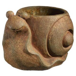Large Rust Cement Snail Planter | The Home Depot