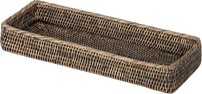 KOUBOO La Jolla Rattan Vanity Tray, Black-Wash | Amazon (US)
