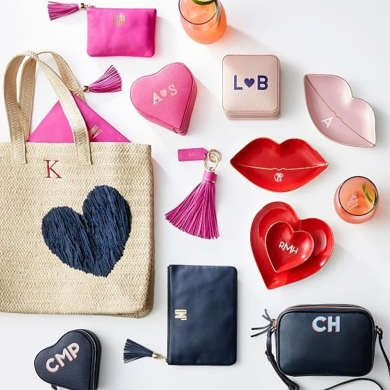 Heart Embroidered Oversized Straw Beach Bag | Mark and Graham