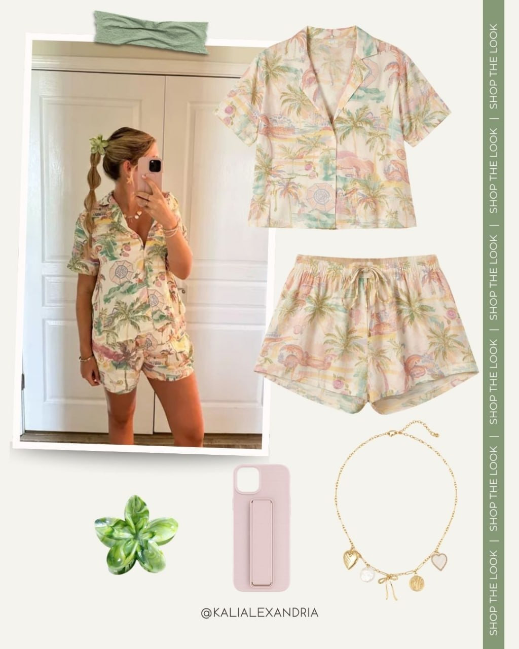 This pajama set is so cute and comfy 🌴 Perfect for spring and summer lounging, vacations, or getting ready in the morning.

// Pajamas, Pajama Set, Womens Outfit, Womens Fashion, Spring Outfits, Sleepwear, Sleepwear Set, Womens Accessories 

 #LTKgrwm #LTKootd #LTKSeasonal