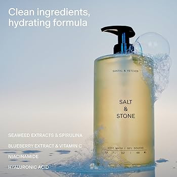 Salt & Stone Antioxidant-Rich Body Wash - Santal & Vetiver | Cleanse, Nourish & Soften Skin with ... | Amazon (US)