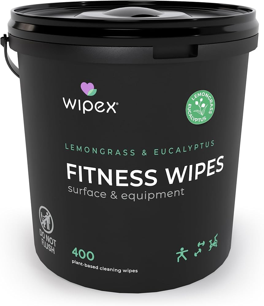 Wipex Yoga Mat Cleaner Gym Wipes - Plant-Based Lemongrass, Eucalyptus & Vinegar Wipes for Fitness... | Amazon (US)