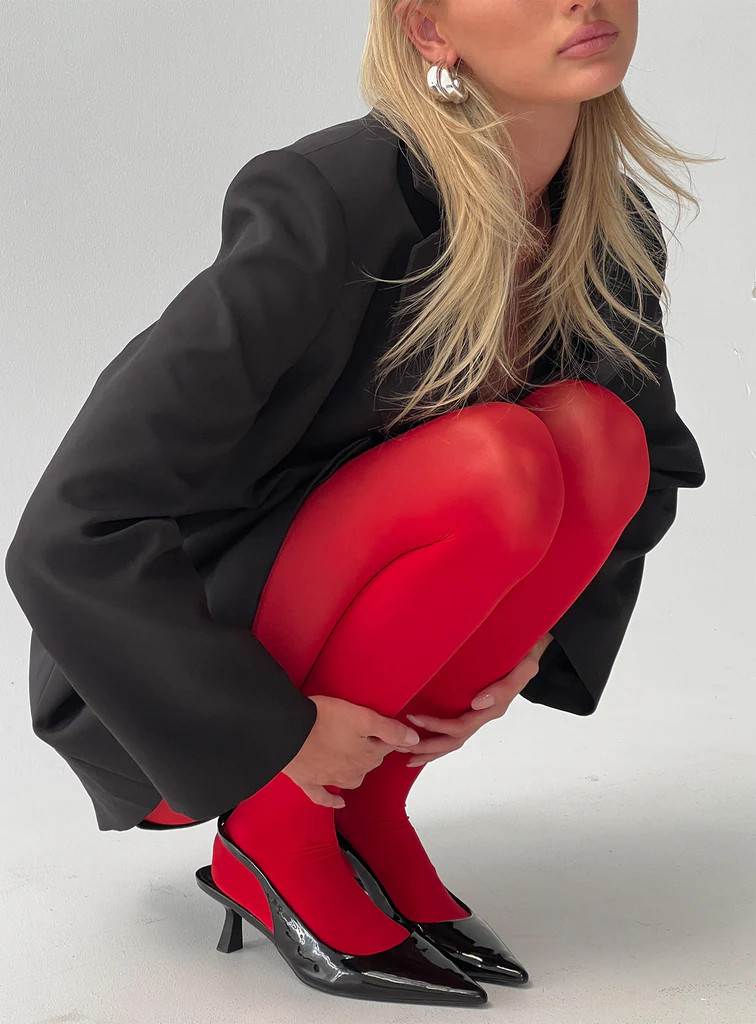 Harpur Tights Red | Princess Polly US