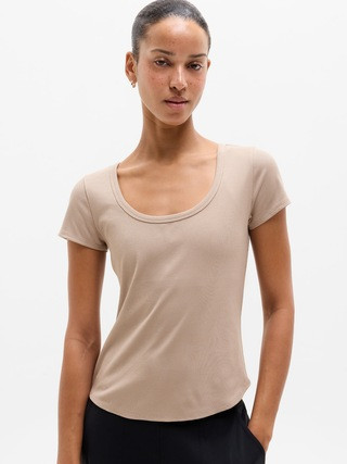 Signature Rib Scoop Tee | Athleta