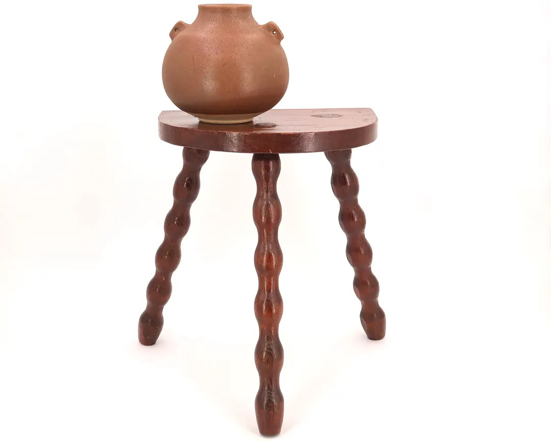 French Vintage Wood Tripod Stool, 1950s / Plant Stand, Rustic Country Boho Chic Bohemian Display ... | Etsy (US)