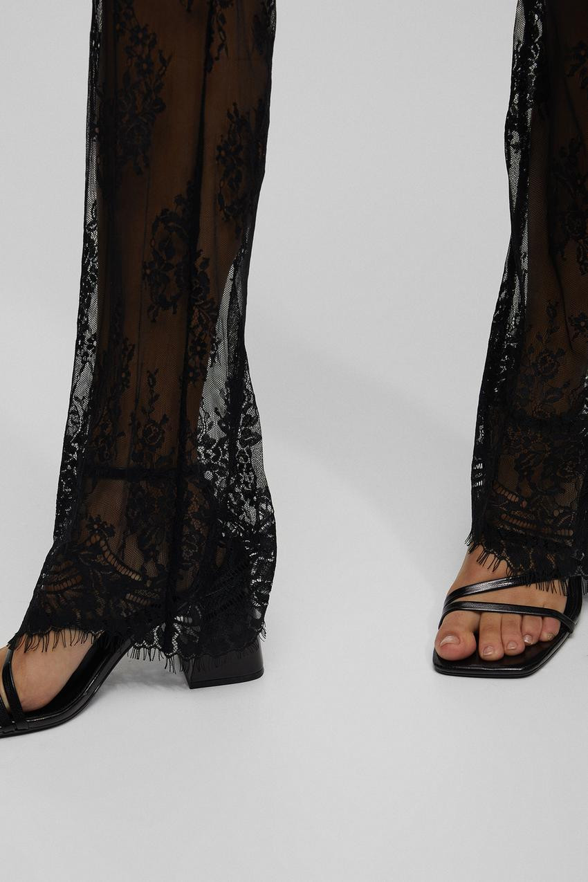 Transparent lace trousers | PULL and BEAR UK
