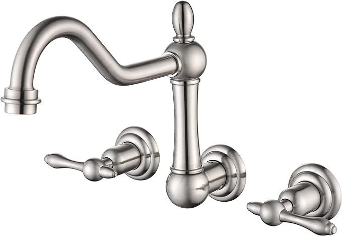 sumerain Wall Mount Bathtub Faucet Brushed Nickel Tub Filler, 8 Inches Center | Amazon (US)